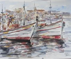 Barcos con puerto al fondo I (32x24) Barcos con puerto al fondo I (32x24)