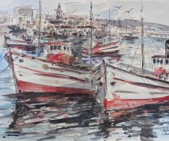 Barcos con puerto al fondo II (32x24) Barcos con puerto al fondo II (32x24)