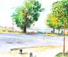 El "Olivo" de Vigo con las Cies al fondo. El "Olivo" de Vigo con las Cies al fondo.