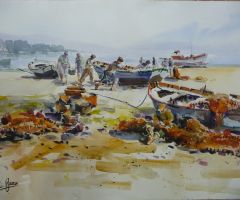 Pescadores trabajando - (Vendida) Pescadores trabajando - (Vendida)